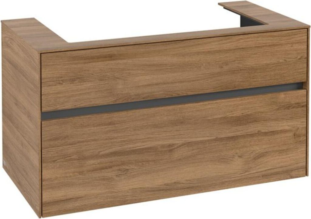 Villeroy & Boch Collaro Waschbeckenunterschrank, Waschbecken mittig, Wandmontage, 2 Auszüge, 1000x548x500mm, C02000RH