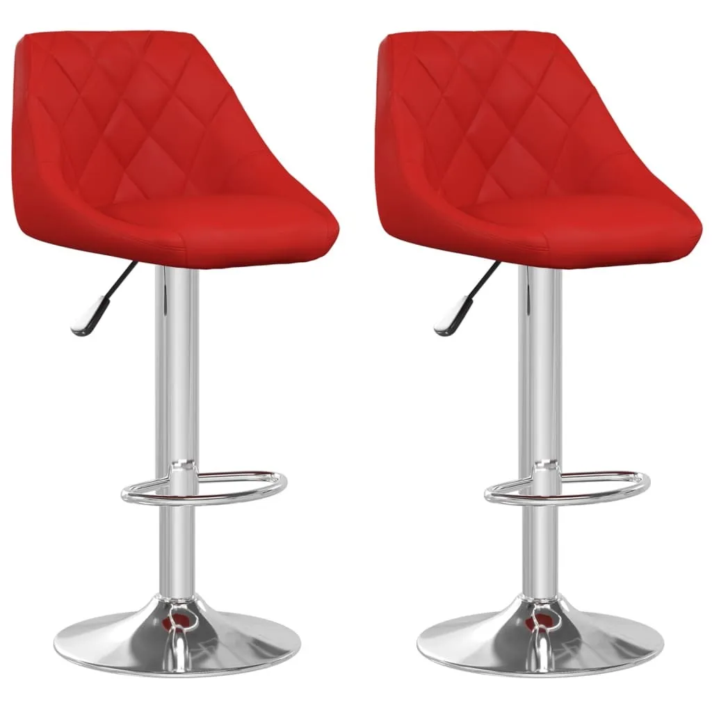 vidaXL Coppia Sgabelli Bar Similpelle Rosso Vino Altezza Regolabile