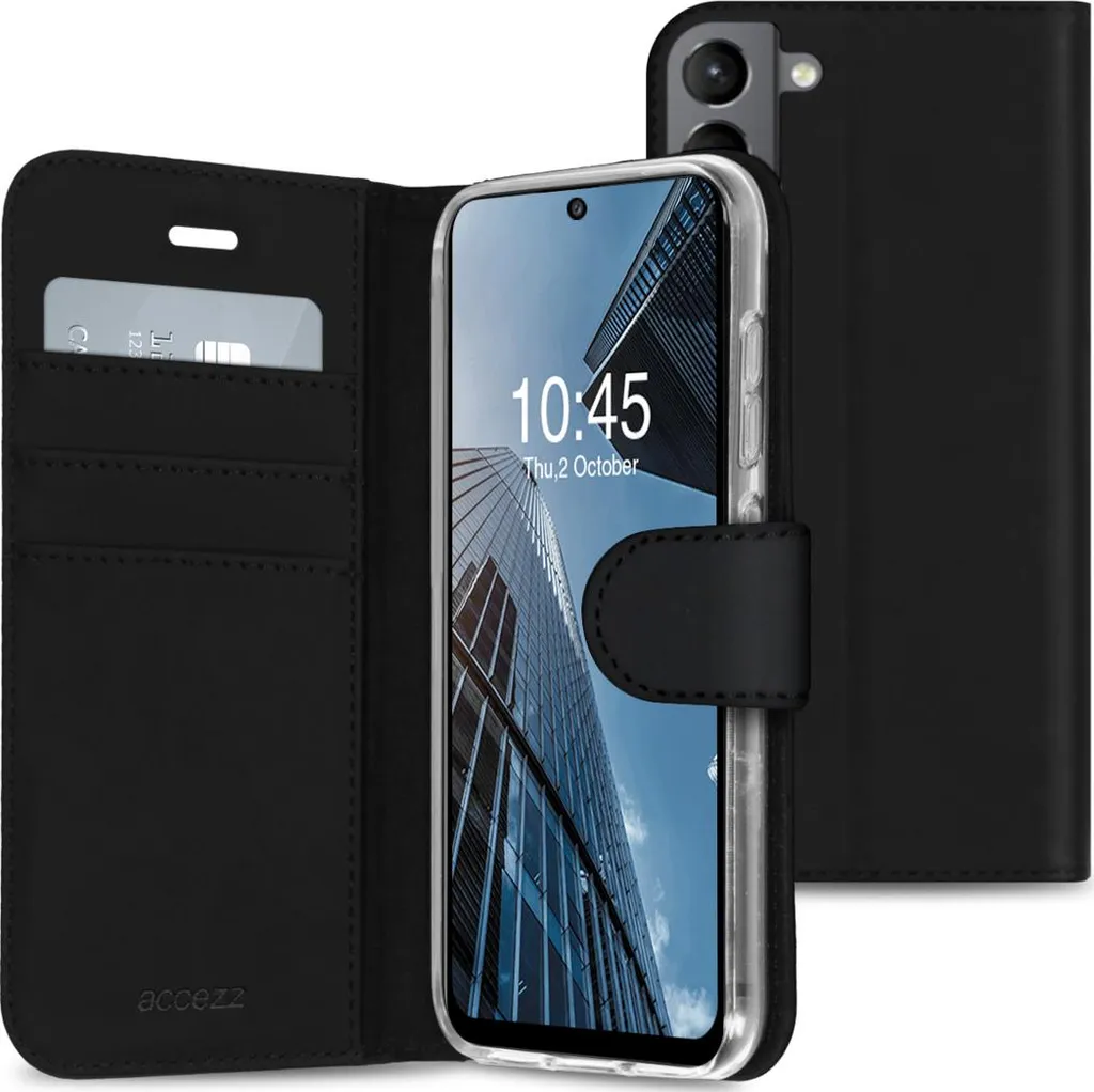 Cover Portafoglio Samsung S21 FE Accezz - Custodia TPU Nera Elegante