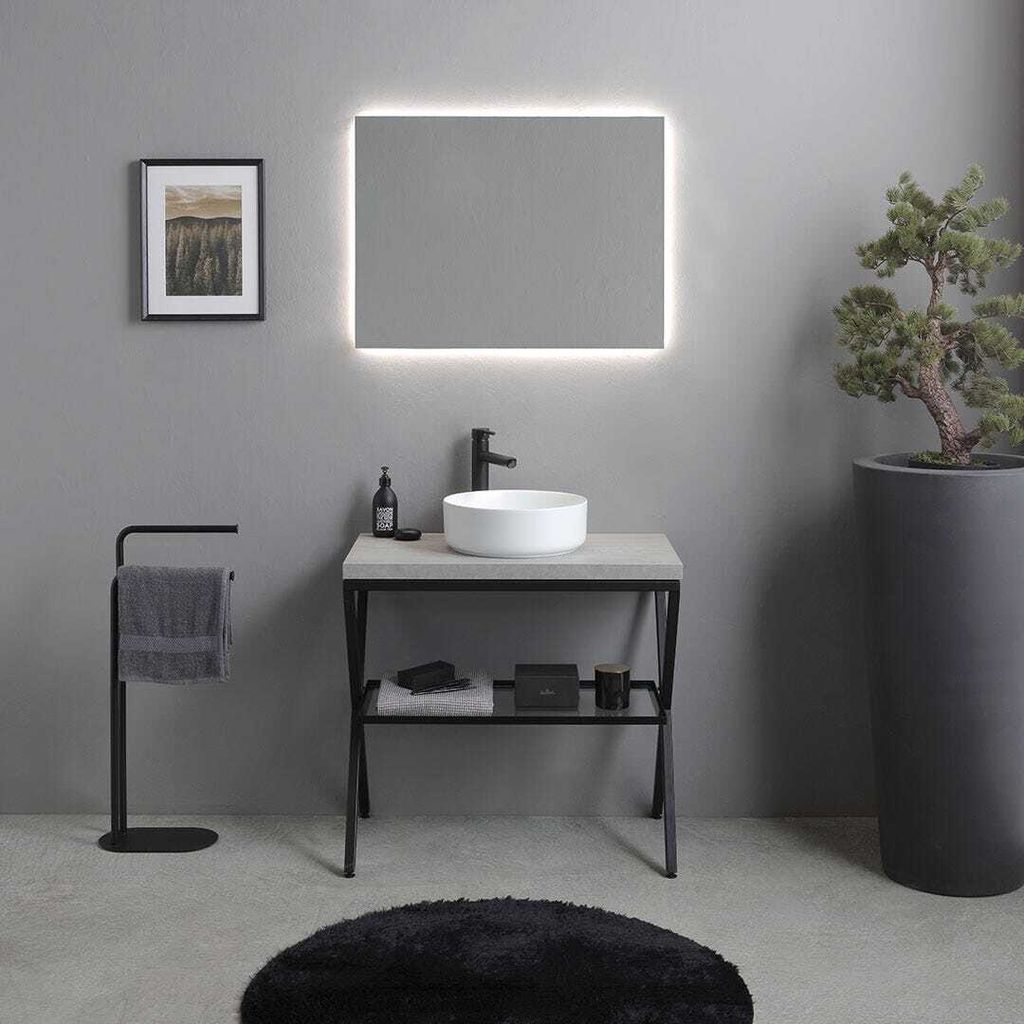 Möbelset für das Bad im modernem Industriedesign, 80cm | Manchester