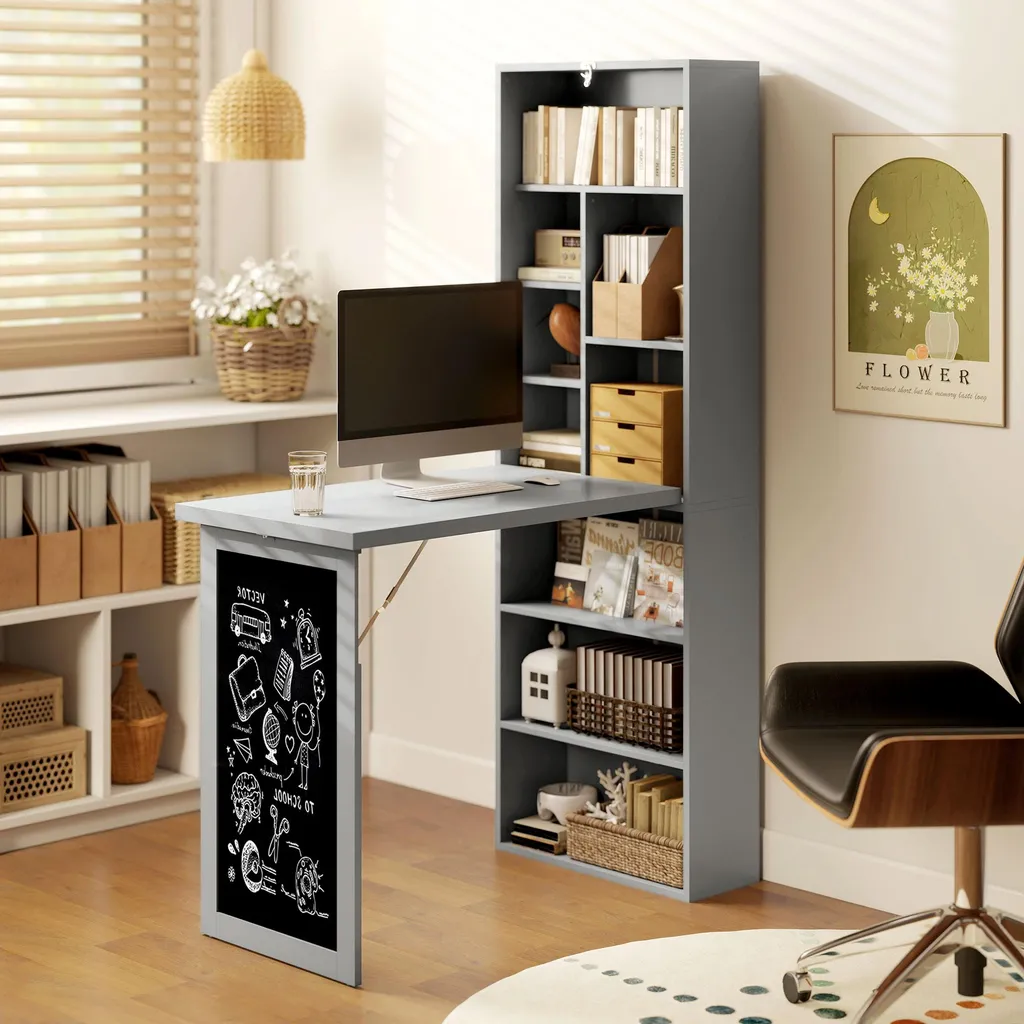 Bureau Rabattable Mural pour Petit Espace - Solution de Rangement Malin - 10
