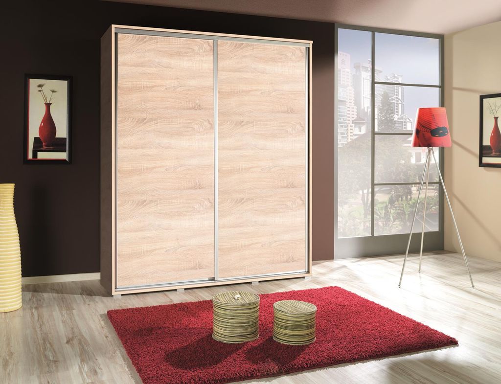 Hoher Kleiderschrank 155 cm DANUBE 1 - Sonoma-Eiche