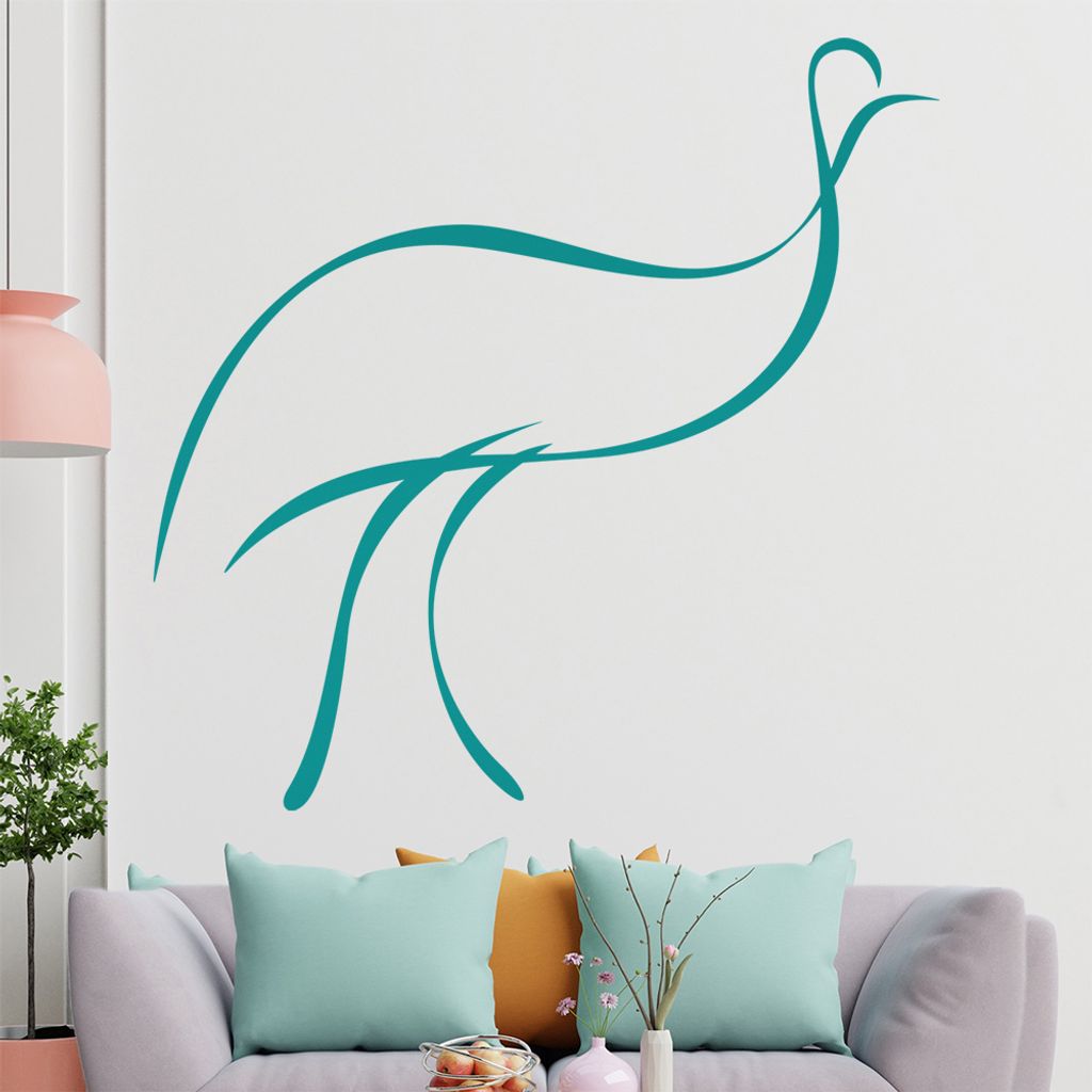 Vogel Linien Wandtattoo in 6 Größen - Wandaufkleber Wall Sticker - Dekoration, Küche, Wohnzimmer, Schlafzimmer, Badezimmer