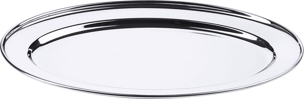 Bratenplatte, Buffetplatte, oval, flach, Edelstahl 18/10, 25-66 cm wählbar : 35 cm Variante: 35 cm