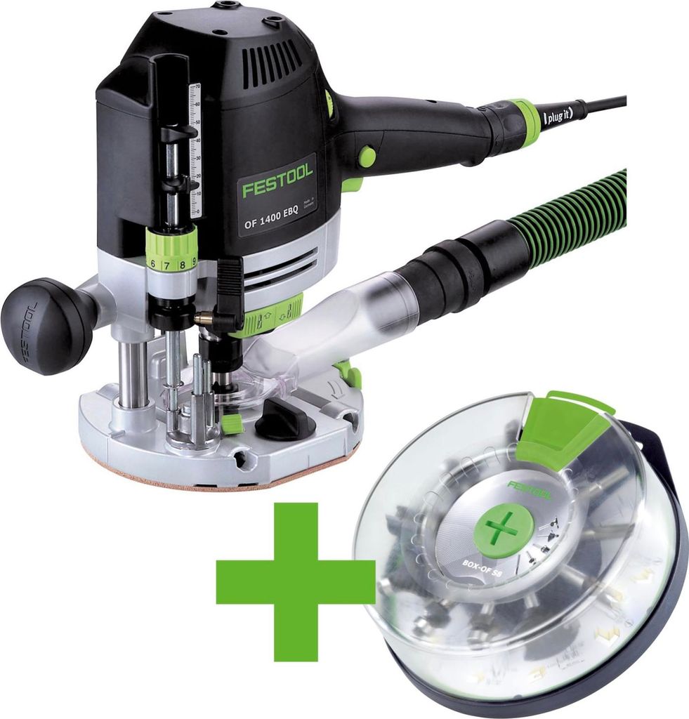 Festool Oberfräse OF 1400 EBQ-Plus + Box-OF-S 8/10x HW