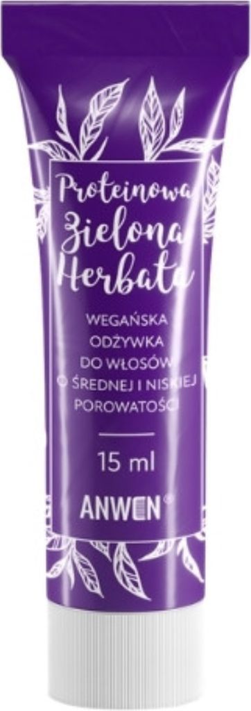 Anwen Odżywka do włosów o średniej i niskiej porowatości Proteinowa Zielona Herbata, 15 ml