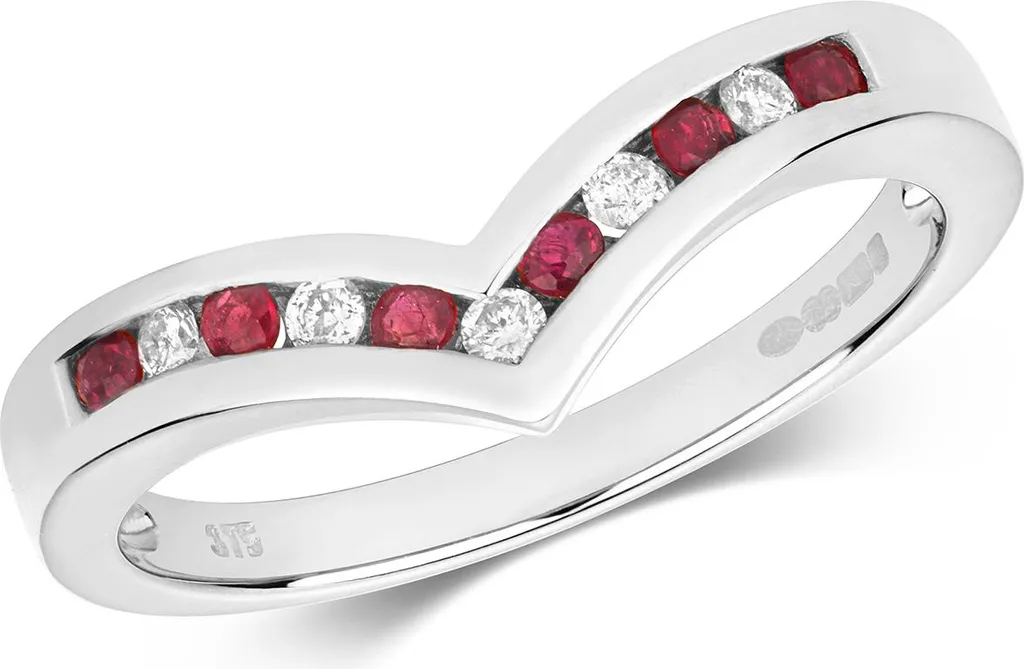 Bague Fine Or Blanc Diamant Rubis : Alliez Style et Confort Taille 57