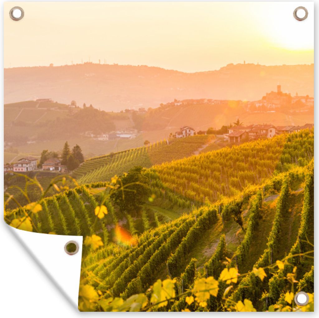 MuchoWow 100x100 cm Outdoor-Poster Gartendeko Sichtschutz Garten Poster für den Garten Italien - Weinberg - Sonne