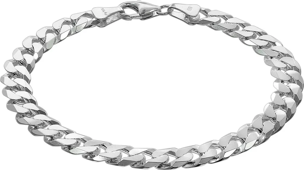 Bracelet Homme en Argent 925 - Gourmette Massive Maille Large 7,8 mm