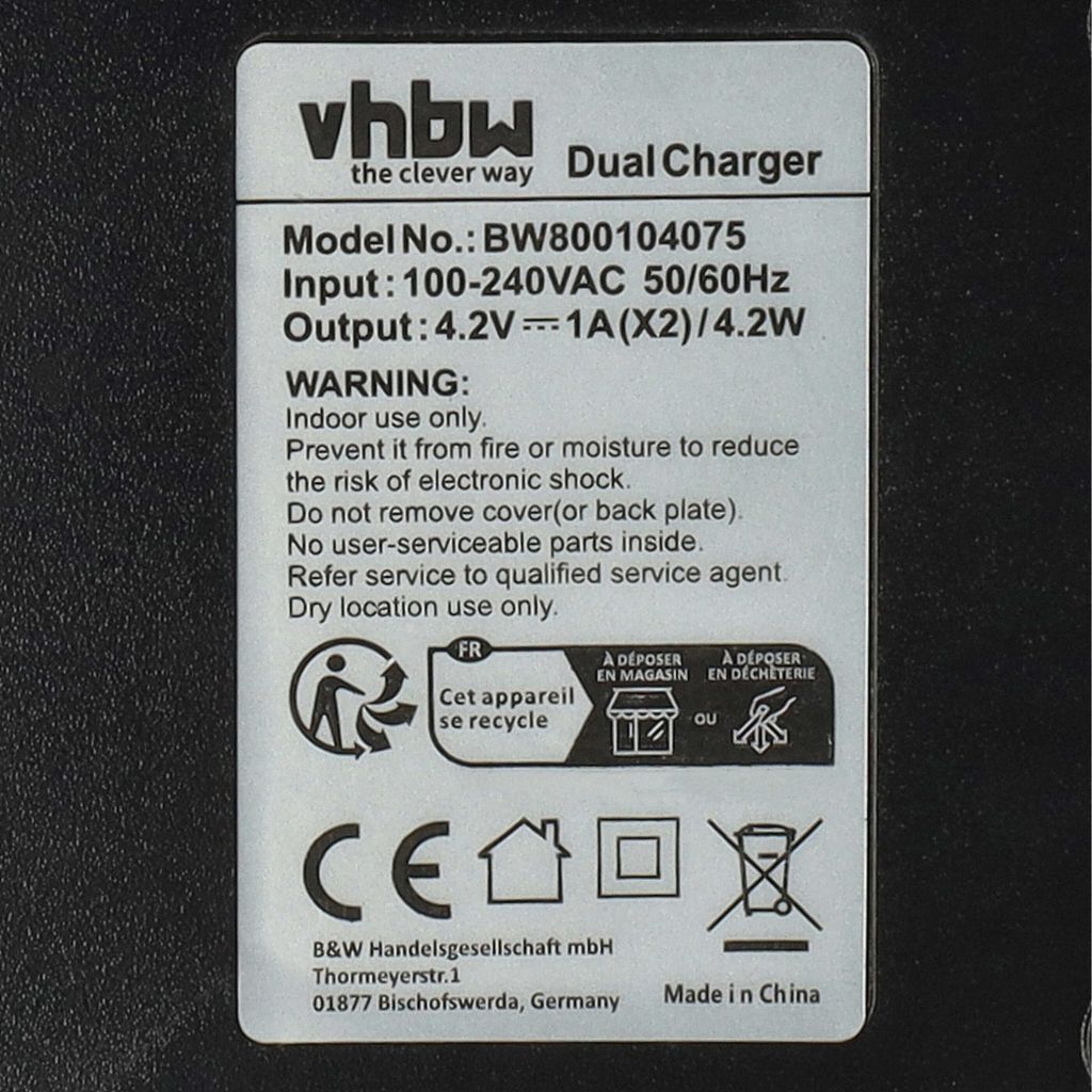 vhbw 2-Fach Akku-Ladegerät kompatibel mit Produktbild 5