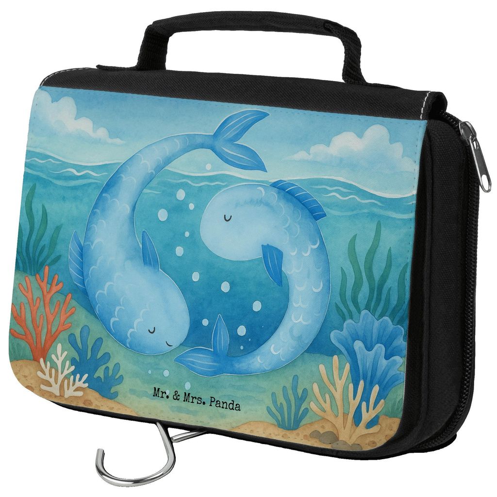 Mr. & Mrs. Panda kulturtäschchen Sternzeichen Fische Design - Weiß - Geschenk, Fisch, Kulturbeutel, beauty case, Kosmetiktasche, Geburtstag Febru...