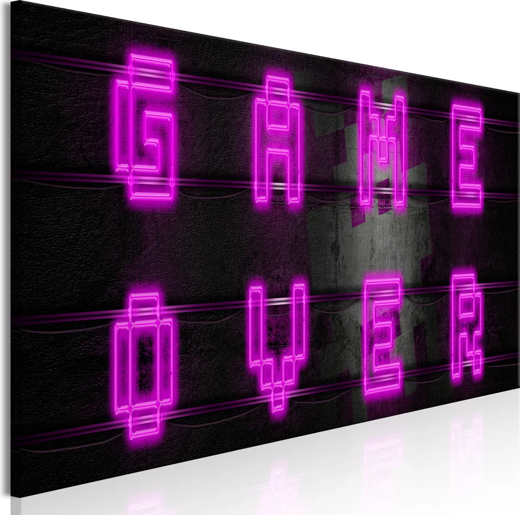 Quadro Rosa Neon 135x45 cm | Tela TNT per Cameretta Bambini i-A-0204-b-a