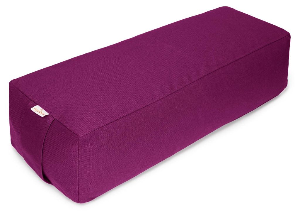 yogabox Yoga und Pilates Rechteckbolster BASIC - aubergine 60 x 20 x 14 cm Buchweizenschalen