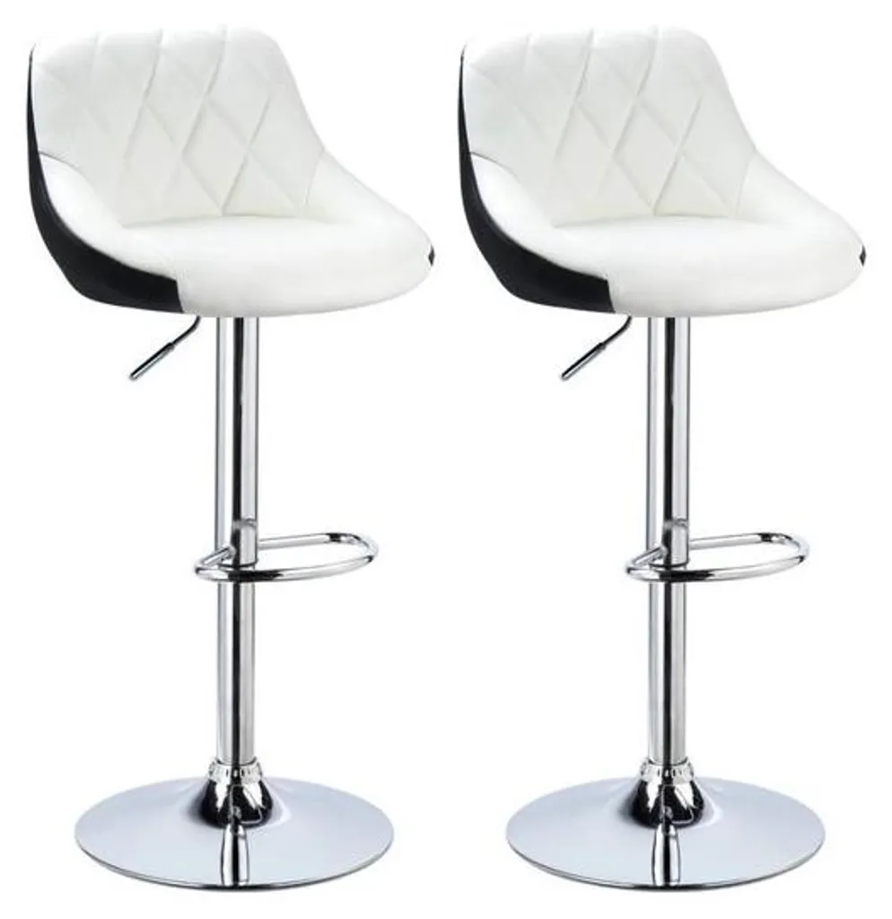Chaise de bar blanche pour îlot de cuisine réglable et confortable Zen