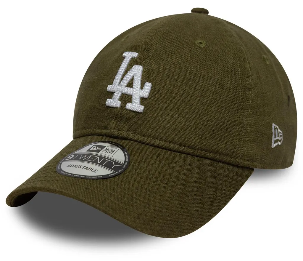Casquette New Era Los Angeles Dodgers 9Twenty Olive en lin respirant