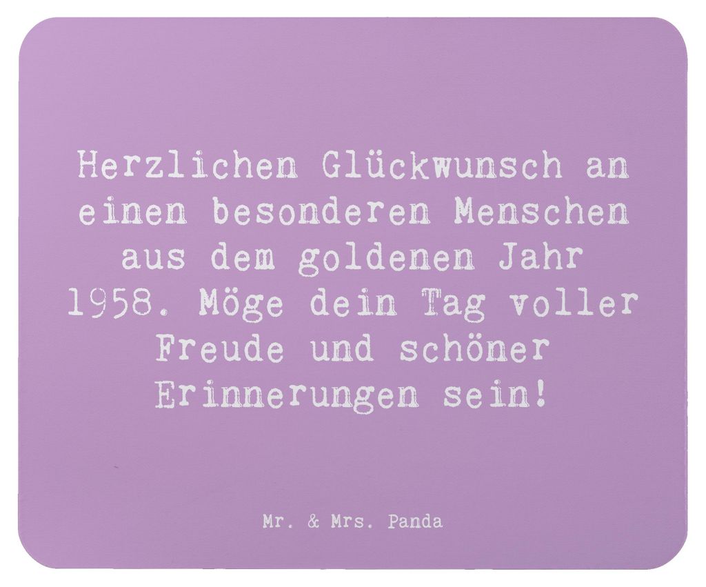 Mr. & Mrs. Panda Mauspad Spruch 1958 Geburtstag - Lavendeltraum - Geschenk, goldenes Jahr, laptop, Happy Birthday, Geburtstagsspruch, Geburtstagsge...