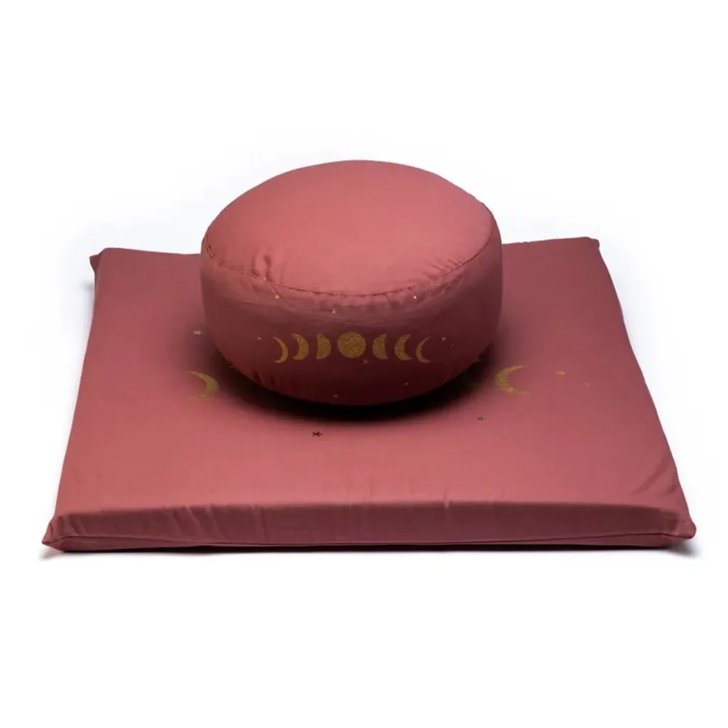 Set de méditation Phases de Lune pour yoga et relaxation 65x65x5 cm