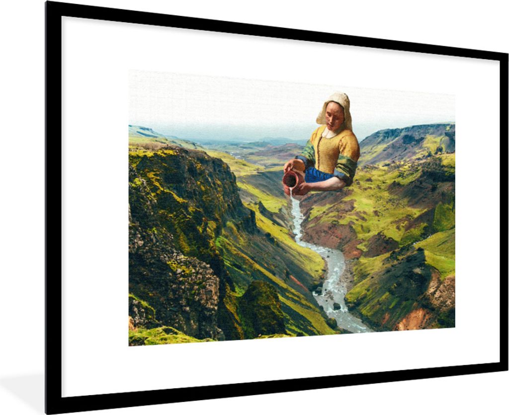 MuchoWow® Gerahmtes Poster Milchmädchen - Wasser - Kunst Produktbild 