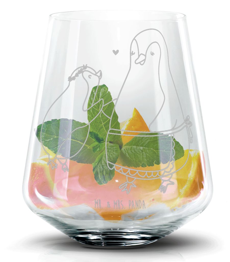 Mr. & Mrs. Panda Longdrinkglas Pinguin mit Kind - Transparent - Geschenk, Mom, Trinkglas, Gin Tonic Glas, Vorbild Mama, Tumbler, Familie, Pinguine,...