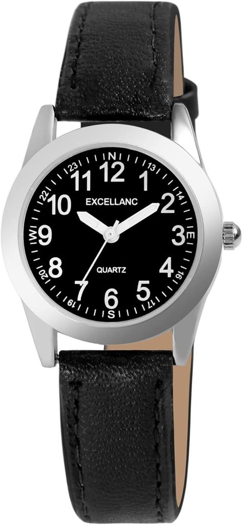 Damen-Uhr Kunstleder Dornschließe Leuchtzeiger Analog Elegantes Design für mit Präzises Quarzwerk Gut ablesbar bei Dämmerung Stilvoll & funktional
