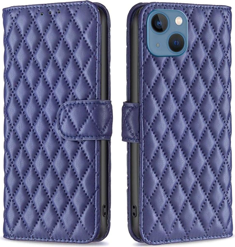 iPhone 13 Hülle - BINFEN Rhombus Klapphülle - Blau