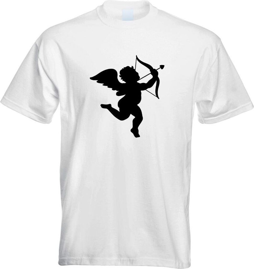 Kiwistar - T-Shirt - Weiss - Engel Profil - Liebesengel - Amor Motiv Bedruckt Funshirt Design Print - mit Motiv Bedruckt - Funshirt Design - Sport ...