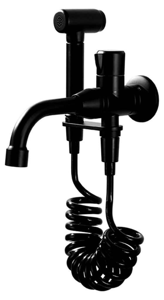 360° drehbares WC-Wasserhahn-Set, Wandmontage, Einzel-ColdFaucet, hygienischer Handduschkopf, Waschwasserhahn for Autos und Haustiere