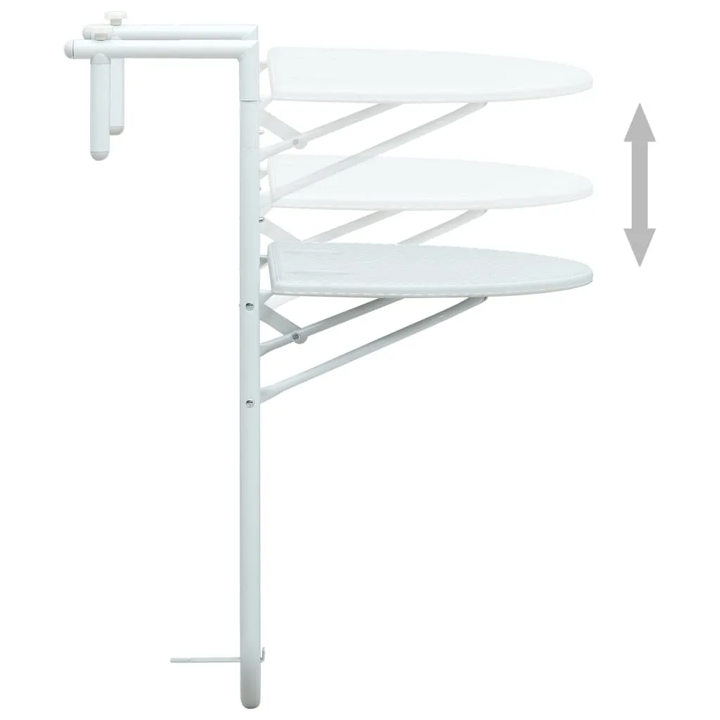 Table de balcon pliable et suspendue blanche pour petits espaces 60cm - 4
