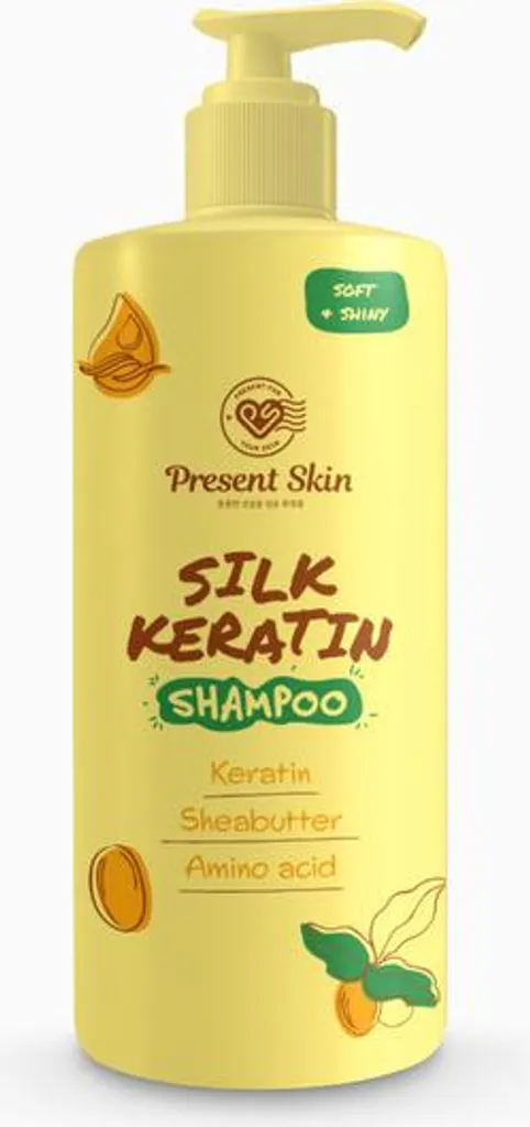 Shampooing lissant professionnel à la kératine PRESENT SKIN 500ml