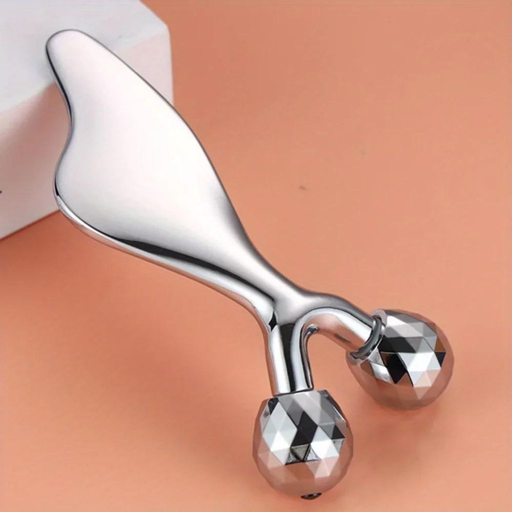 Gesichtsmassage Set 2 in 1 l Gua Sha Stein Gesichtsroller Massagegerät Hautpflege Durchblutung Entspannung Beauty