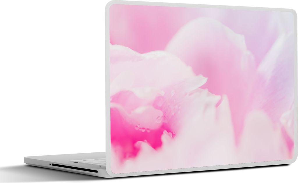MuchoWow Laptop Aufkleber Sticker Cover Nahaufnahme der Blütenblätter der rosa Pfingstrose 25x18 cm - Laptop-Deko