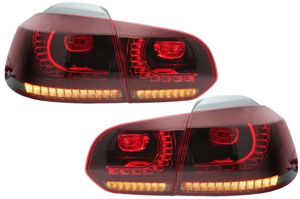 Feux Arrière LED VW Golf 6 Look R20 à Rotation Statique Rouge/Fumé
