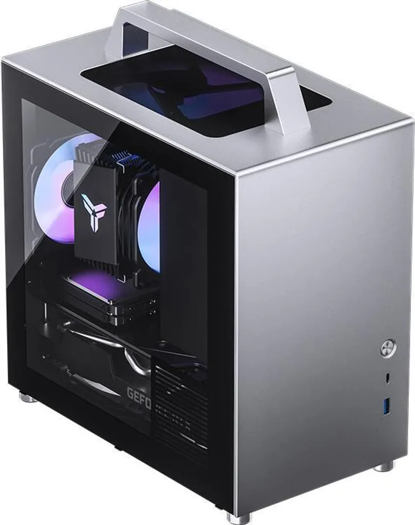 Boîtier PC Gamer ITX Jonsbo T8 PLUS Argent Idéal pour Bureaux Étroits
