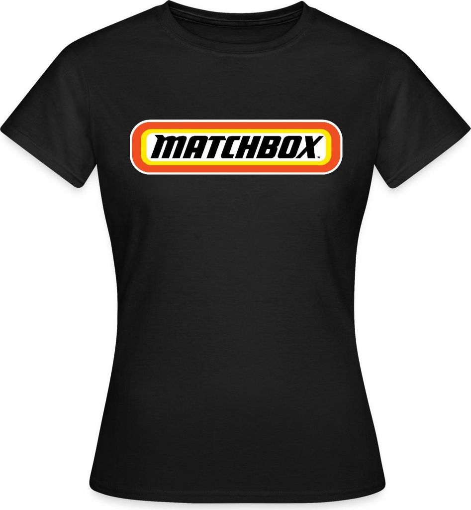 Spreadshirt Matchbox Offizielles Logo Orange, Gelb & Schwarz Frauen T-Shirt, M, Schwarz