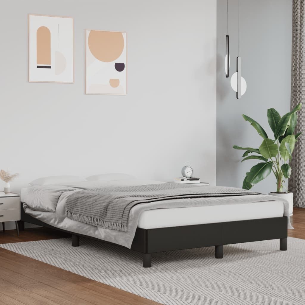 "2026 Aktion"Bettgestell - CLORIS - Doppelbett - Robust und langlebig - ohne Matratze Schwarz 120x190 cm - Einfache Montage - Kunstleder - DEMöbel...