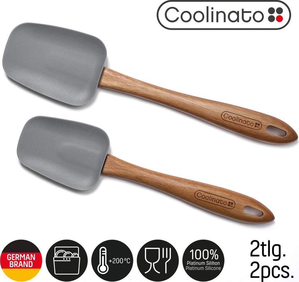 Coolinato 2tlg Set Kochlöffel Akazienholz mit Silikon Produktbild 