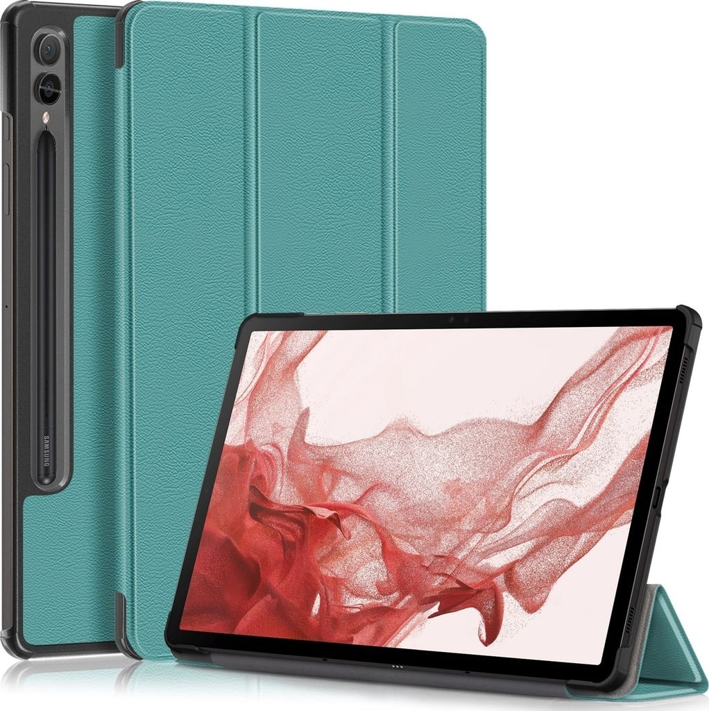 Mobigear Tri-Fold Samsung Galaxy Tab S9 Plus Hülle Klapphülle + Stifthalter - Grün