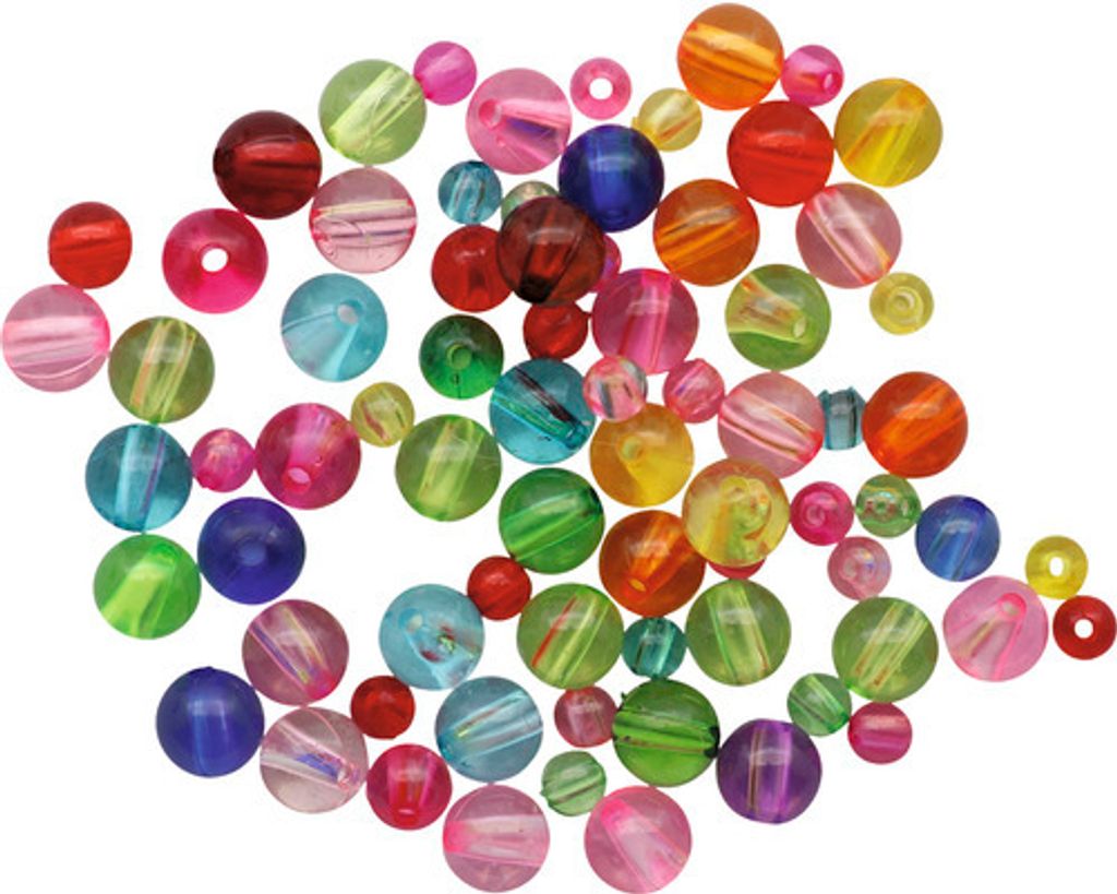 Glorex Schmuck Perlen 6-10 mm 25 g, transparent