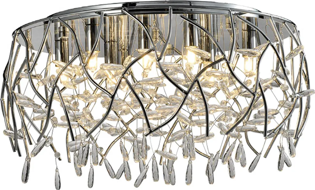 Plafonnier LED AMATO 6xG9 chrome : finissez-en avec les pièces sombres