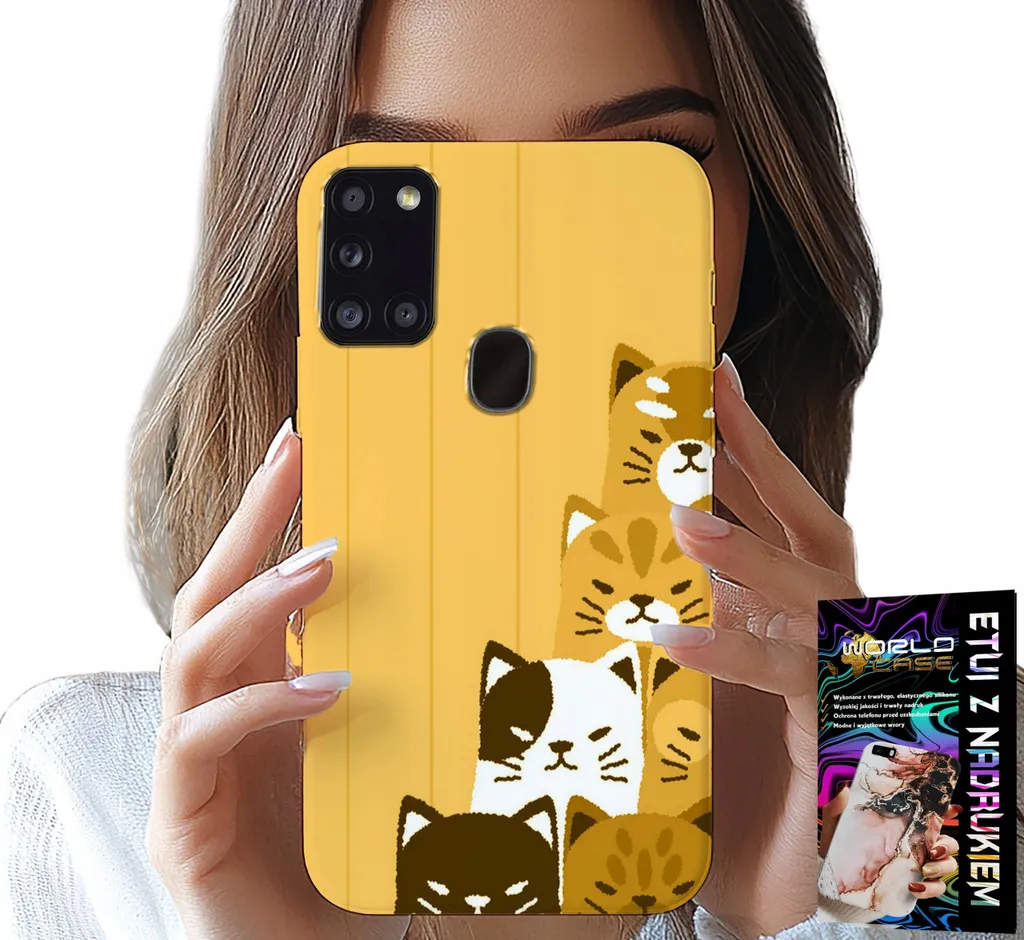 Set Protezione 360° Samsung A21S: Cover Cat Design e Vetro Antigraffio