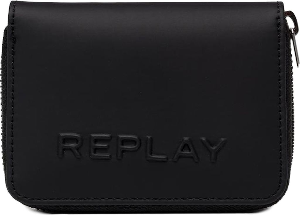 Replay FM5190.000 Brieftasche mit Reißverschluss in Schwarz für Männ