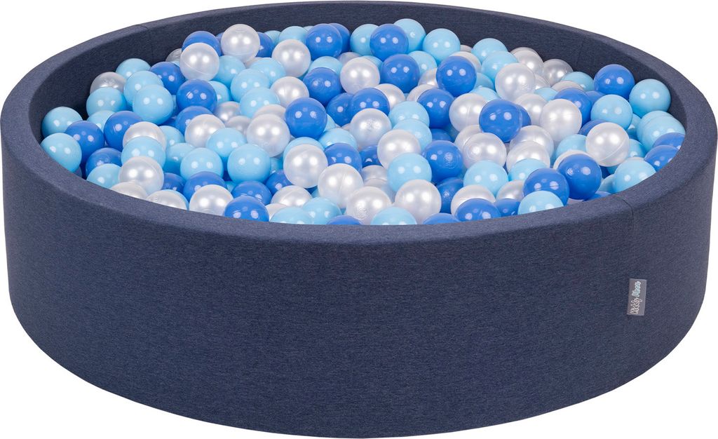 KiddyMoon Bällebad 120x30cm 600 Bälle ∅7cm Rund Bällepool Mit Bunten Bällen Für Babys Und Kinder
