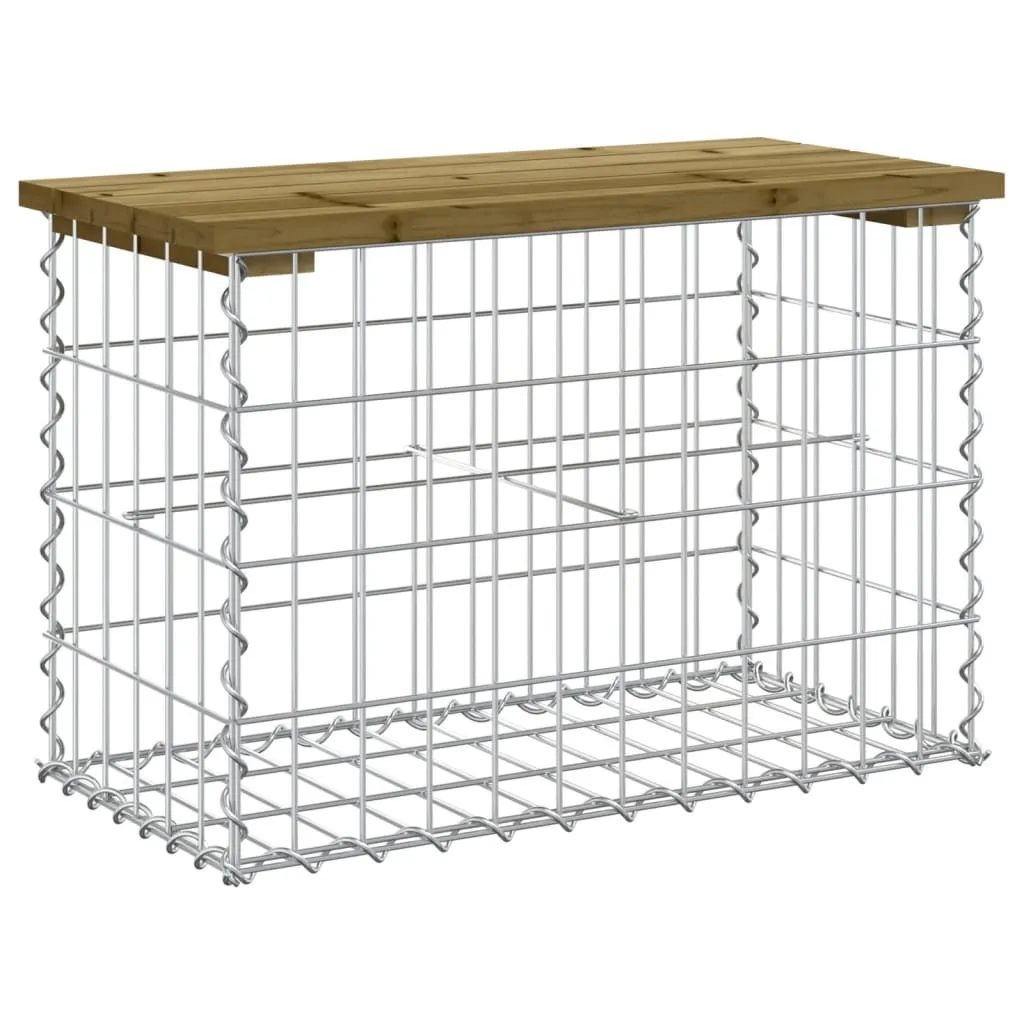 Seduta Outdoor Design Gabbione | Legno di Pino 63x31,5 cm