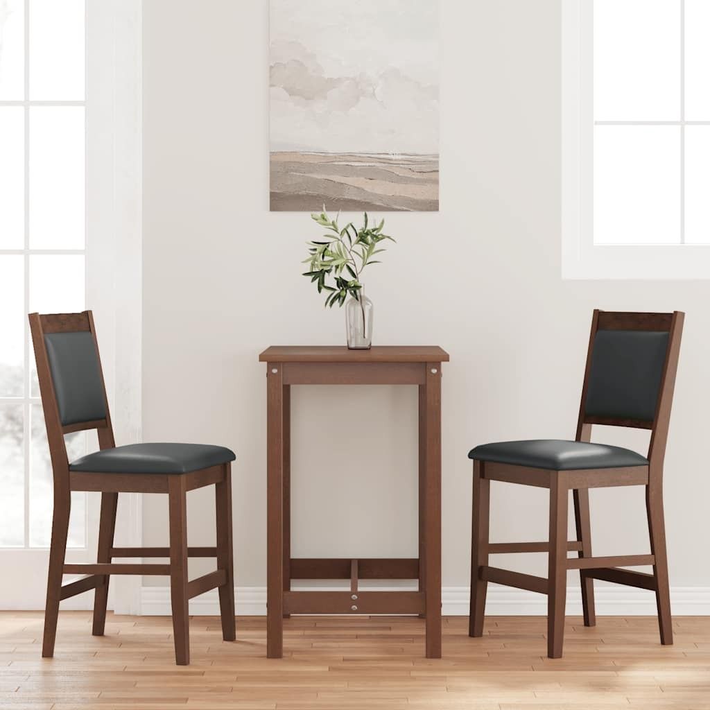 Maison Exclusive - Barhocker mit Kissen 2 Stk. Braun Massivholz Gummibaum