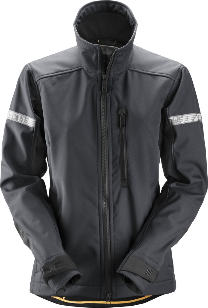 Snickers Damen AllroundWork Softshell Arbeitsjacke Stahlgrau-Schwarz-XXL