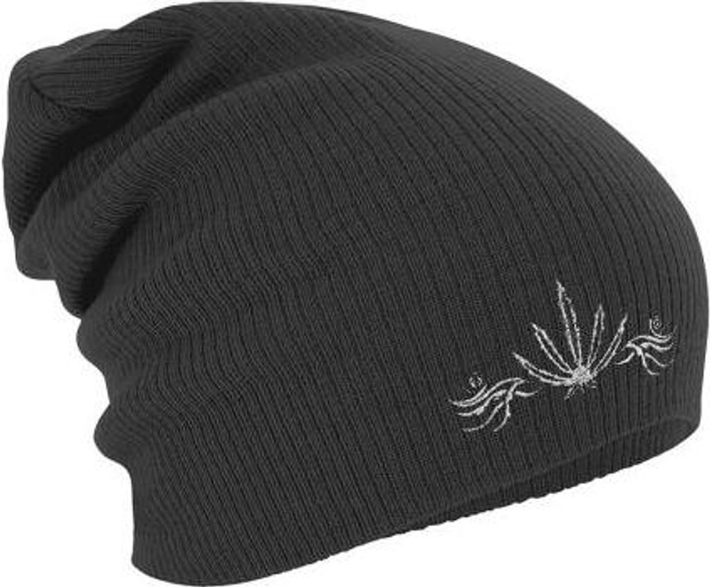 Longbeanie Slouch-Beanie Mütze Hanfblatt 54545 Color - grau