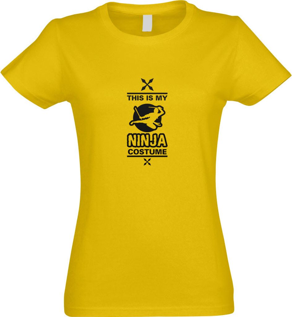 Kiwistar - T-Shirt tailliert - Damen - gelb - This is My Ninja Costume - mit Motiv Bedruckt - Funshirt Design - Sport - Freizeit - Damen - L