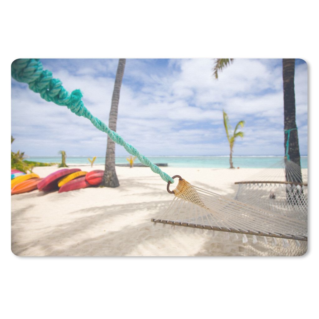 MuchoWow Mauspad Mousepad Strand - Boot - Hängematte 27x18 cm - Mousepads - Maus Mat - Pad - Mausunterlage - Büroartikel - Desk Matten