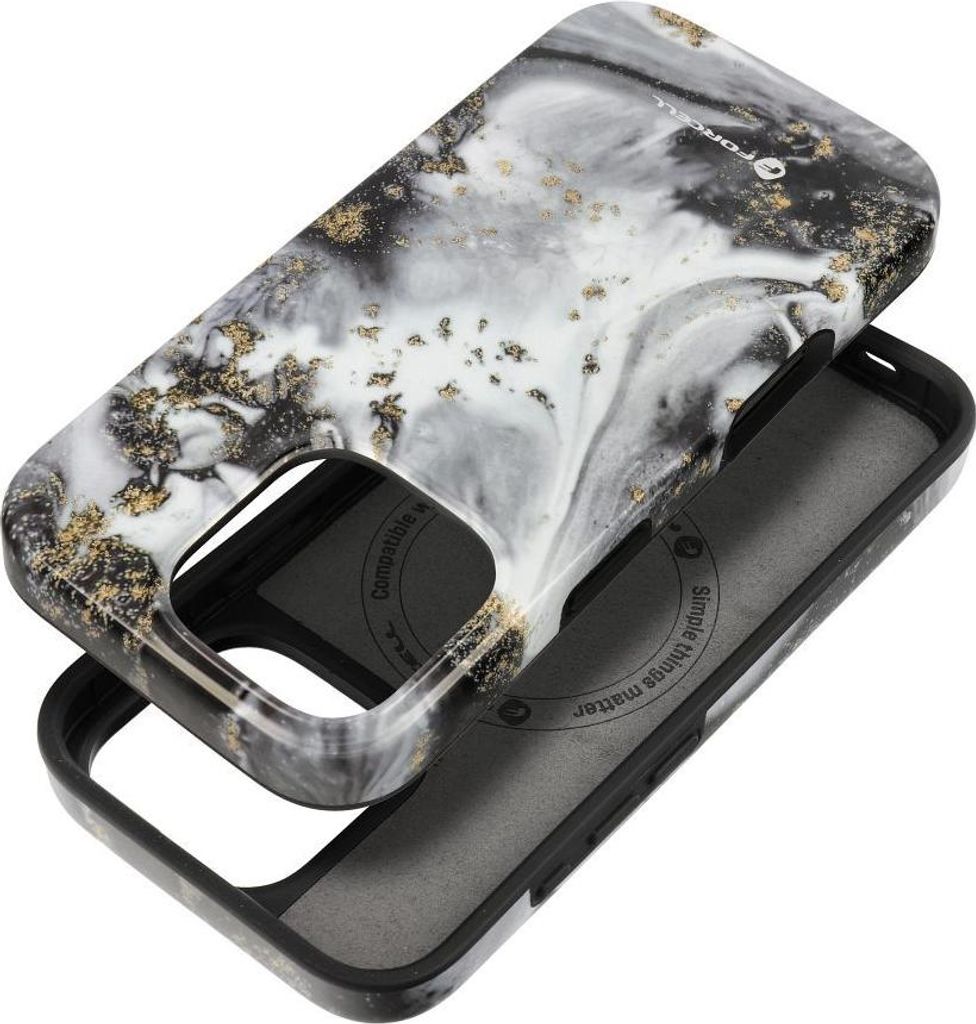 FORCELL F-PROTECT Mirage, Military Drop-Tested case kompatibel mit MagSafe passend für IPHONE 15 silver fog