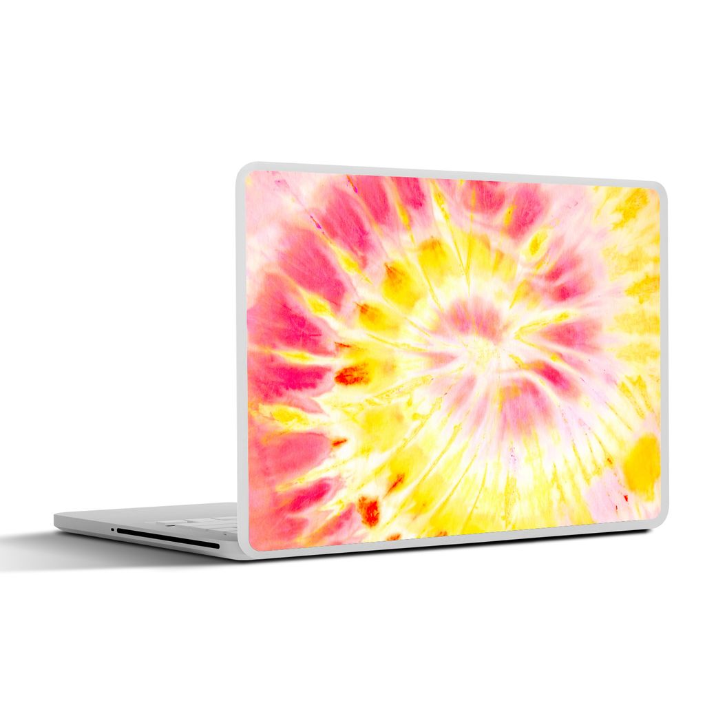 MuchoWow Laptop Aufkleber Sticker Cover Krawattenfärbung - Lila - Gelb 40x30 cm - Laptop Dekoration - Selbstklebend